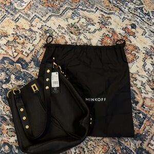 Rebecca Minkoff Black Leather Darren Shoulder Bag